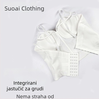 Plus veličine jednobojni top-bustier za vanjsku upotrebu na zabavama i klubovima, seksi korzet s ribljom kostom