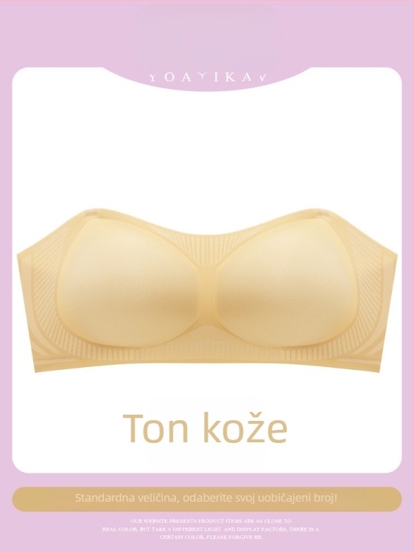 Bez naramenica Tube Top grudnjak za male grudi – protuklizni, nevidljiv, bezšivni push-up, najlon materijal s podom od spandexa