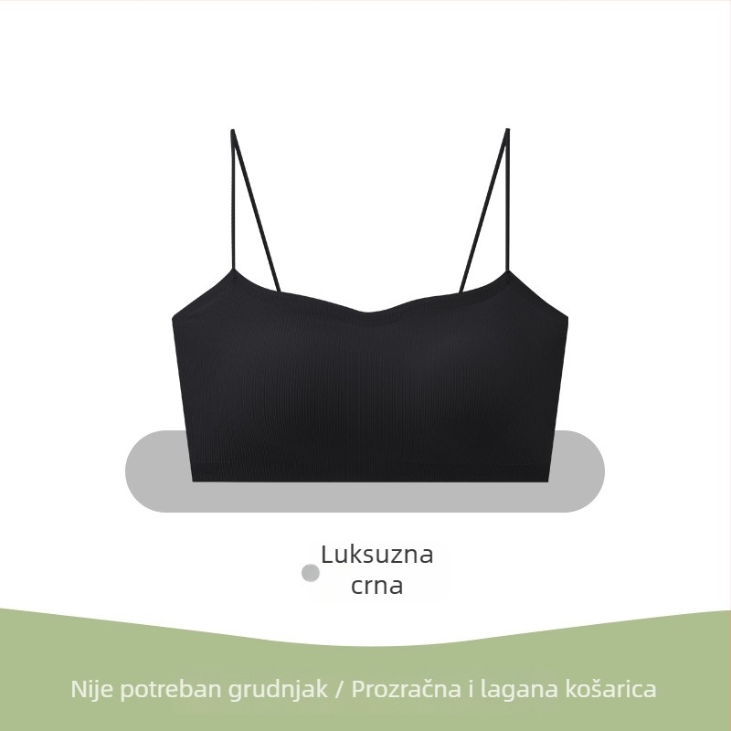 Bešavni grudnjak za ljeto, bez leđa, tanke naramenice, s učinkom zatezanja za mali bust, bez šavova, pogodan za haljine s trakama