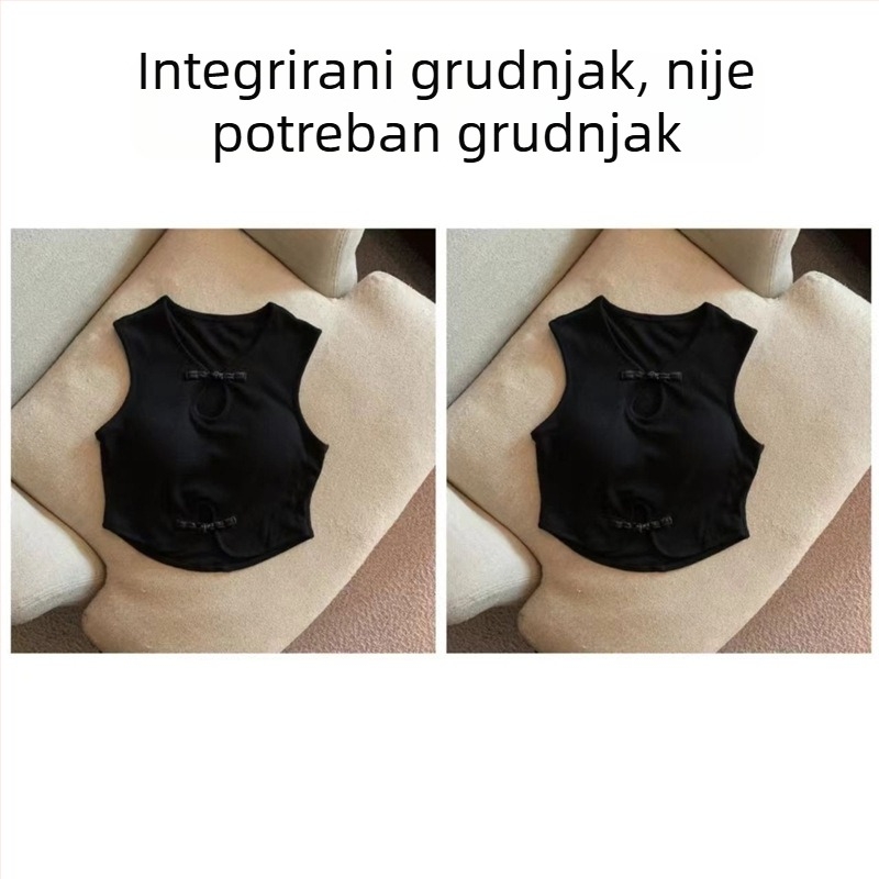 Nova ženska majica bez rukava s kineskim čvorovima, s trakama, elegantna i moderna