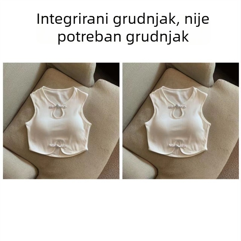 Nova ženska majica bez rukava s kineskim čvorovima, s trakama, elegantna i moderna