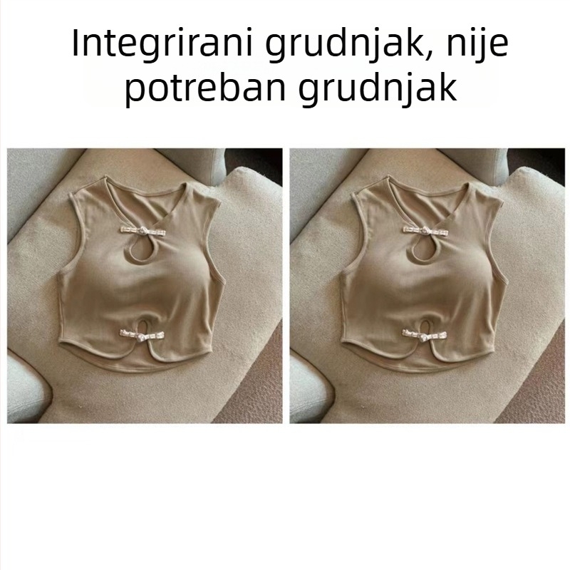 Nova ženska majica bez rukava s kineskim čvorovima, s trakama, elegantna i moderna