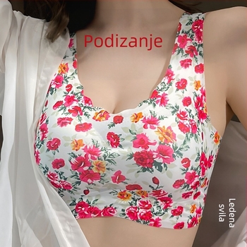 Ice Silk bešivni grudnjak bez žice, push-up, dišni stražnji dio, dizajn tub-topa, anti-sag za ljetnu trku