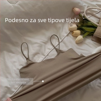 Ženski top s naramenicama, jastučić za prsa, najlon-spandeks, uski kroj, visoka elastičnost