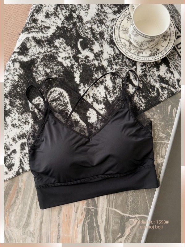 Top bez naramenica s vezom za prsima – led silk materijal, glavni materijal najlon, puni košar, srednji oblik košarice, dizajn bez leđa