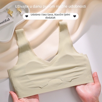 Sutien u prsluku s ušima zeca, tanak prozračan leđa bez šavova, ultra-tanke oblikovane košarice (Materijal: najlon; Glavni materijal: najlon; Tip košarice: uši zeca; Oblik košarice: ultra-tanki; Stil: prsluk)