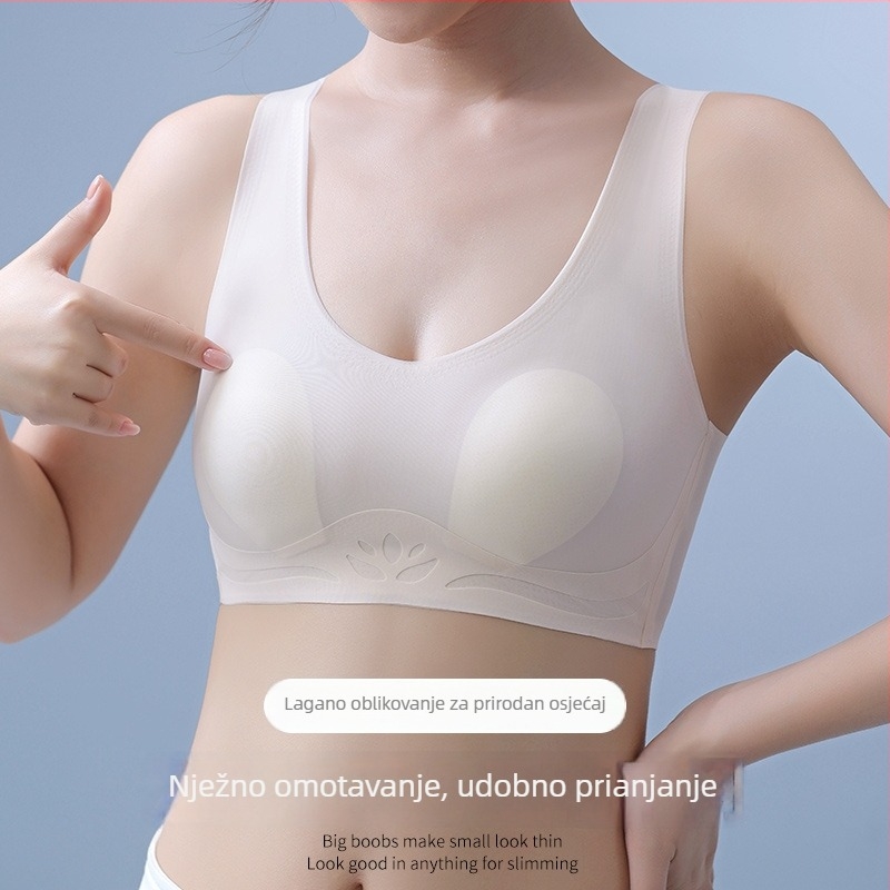 Sutien u prsluku s ušima zeca, tanak prozračan leđa bez šavova, ultra-tanke oblikovane košarice (Materijal: najlon; Glavni materijal: najlon; Tip košarice: uši zeca; Oblik košarice: ultra-tanki; Stil: prsluk)