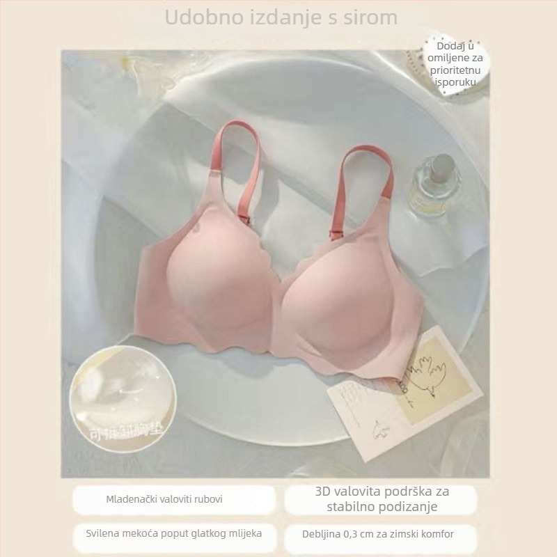Bezšavni grudnjak bez metalnih žica, s gel trakama, prozračan i tanak za male grudi