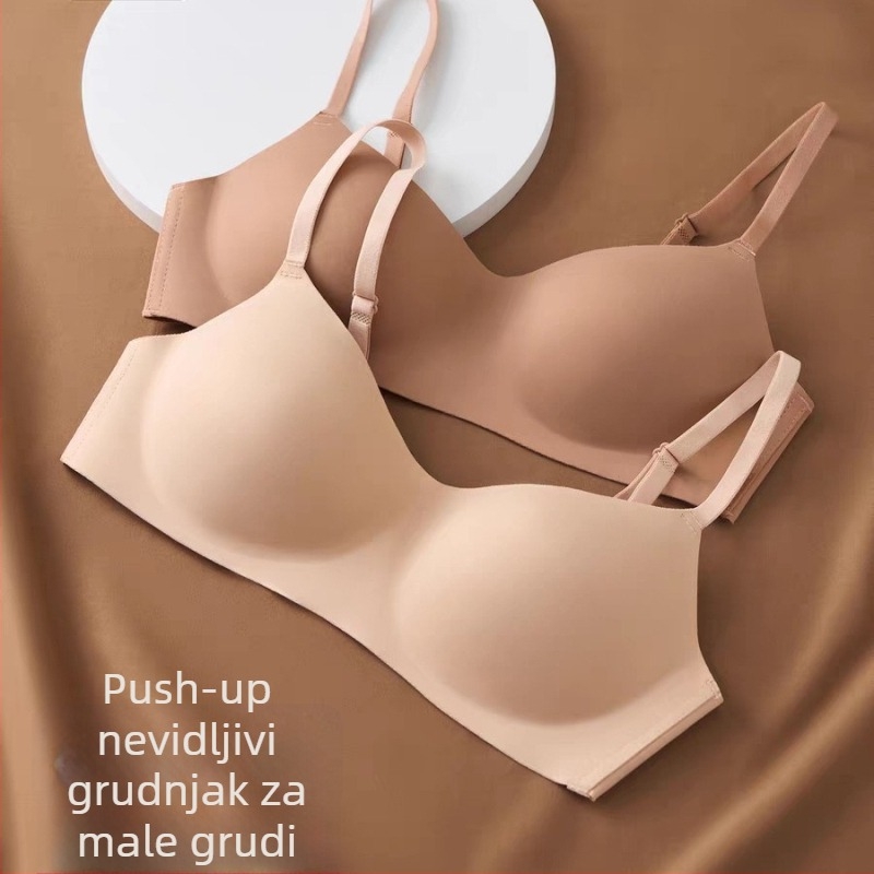 Bezšivan grudnjak za male grudi, tanak, push-up, protiv opuštanja, bez žice, udoban