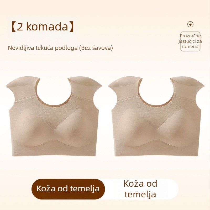 Bežični grudnjak s punim košaricama i tanko oblikovanim košaricama, najlon tkanina, podstava nylon 70–80%, fiksne trake