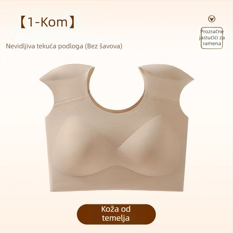 Bežični grudnjak s punim košaricama i tanko oblikovanim košaricama, najlon tkanina, podstava nylon 70–80%, fiksne trake