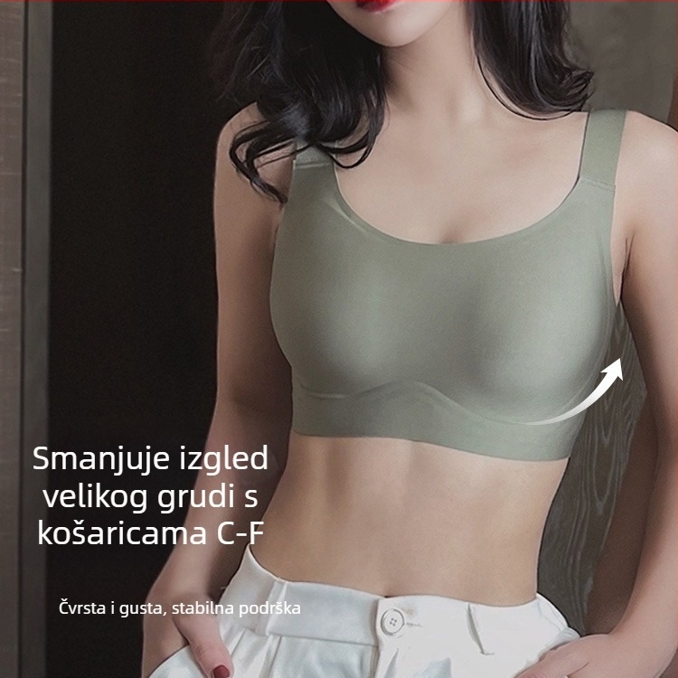 Plus-size bešivni grudnjak bez žice za velike grudi, udoban, oblikuje siluetu i skuplja bočne dojke.