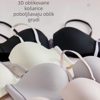 Sutien s mekim osjećajem za mali dojk, polušalice, bez kostiju, bez postave, bezšivni dizajn, s odvojivim dvostrukim trakama, tanak