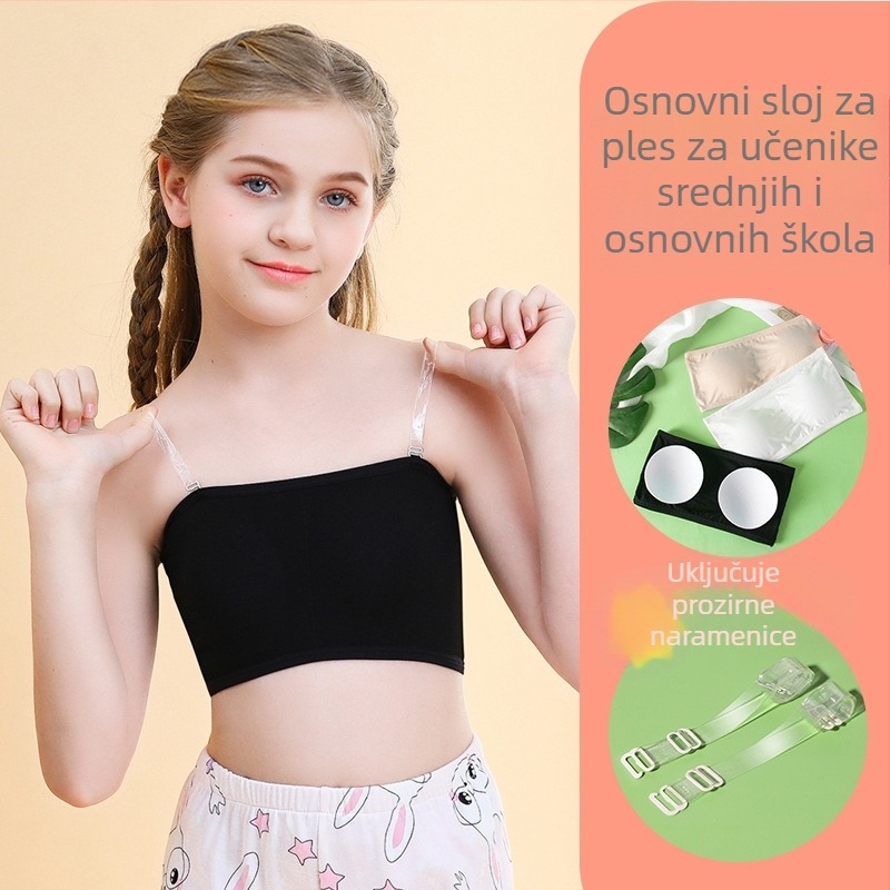 Djevojčice bez naramenica tube top donje rublje, Modal materijal, mekan dodir, za djevojčice 8+ godina (visina 140 cm+), ljeto 2023