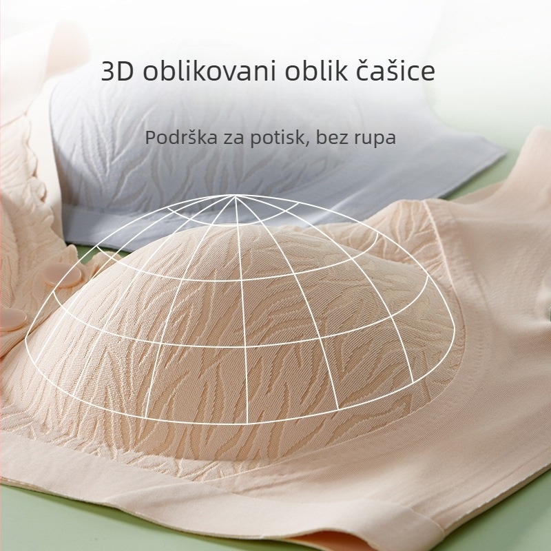 Čvrste košarice, strojno pranje, bezšavni, prozračni, prednje kopčanje, plus veličina, bandeau top, integrirani grudnjak
