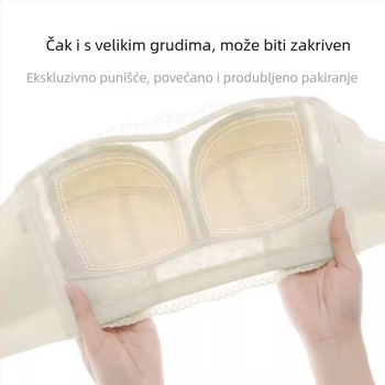 Sutien bez naramenica za oblikovanje, s odvojivim dvostrukim naramenicama, tankim oblikovanim košaricama, stražnji zatvarač s četiri reda kukica