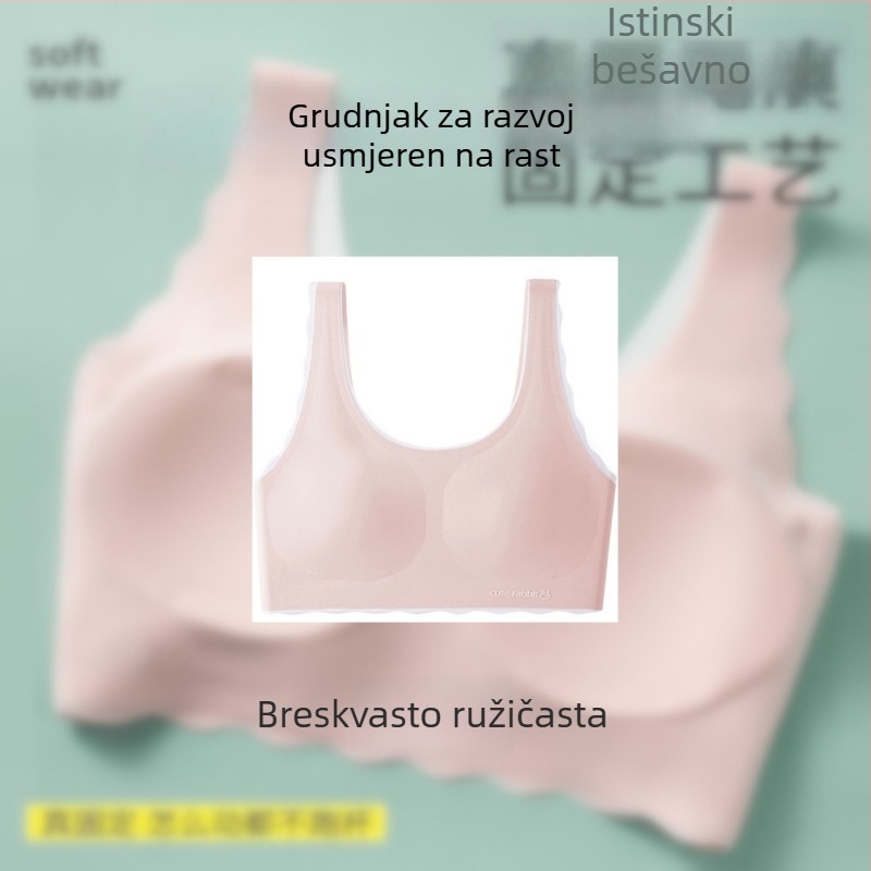 Tinejdžerski bezšivni grudnjak s tankim oblikom košarica, u stilu veste, najlon