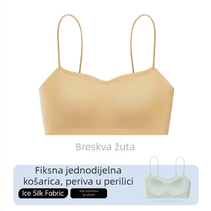 Grudnjak bez naramenica, bez šivanja, s integriranim camisolom za haljine s tankim trakicama