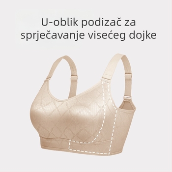 Push-Up grudnjak s odvojivim dvostrukim trakama, prozračni najlon, puna košarica s tankim oblikovanim košaricama, stražnje četiri reda kopči
