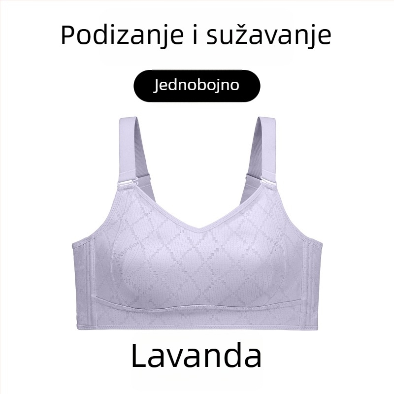 Push-Up grudnjak s odvojivim dvostrukim trakama, prozračni najlon, puna košarica s tankim oblikovanim košaricama, stražnje četiri reda kopči