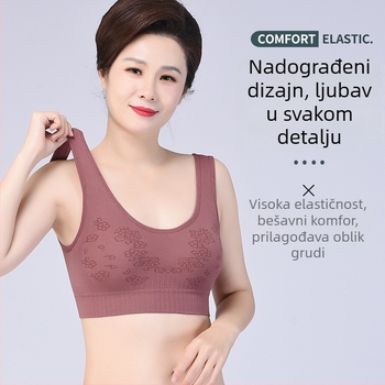 Nova jacquard grudnjak s U-oblikom leđa, bez žica, bešavno, s ugrađenom jastučićem za dojke — plus veličina, set donjeg rublja