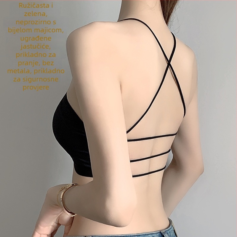 Ice Silk Backless jednodijelni grudnjak s fiksnim košaricama, prozračan, push-up; veličina košarice 3/4; oblik košarice: tanak vrh, debeo dno; tkanina Spandex (56,2% najlon, 43,8% spandex).