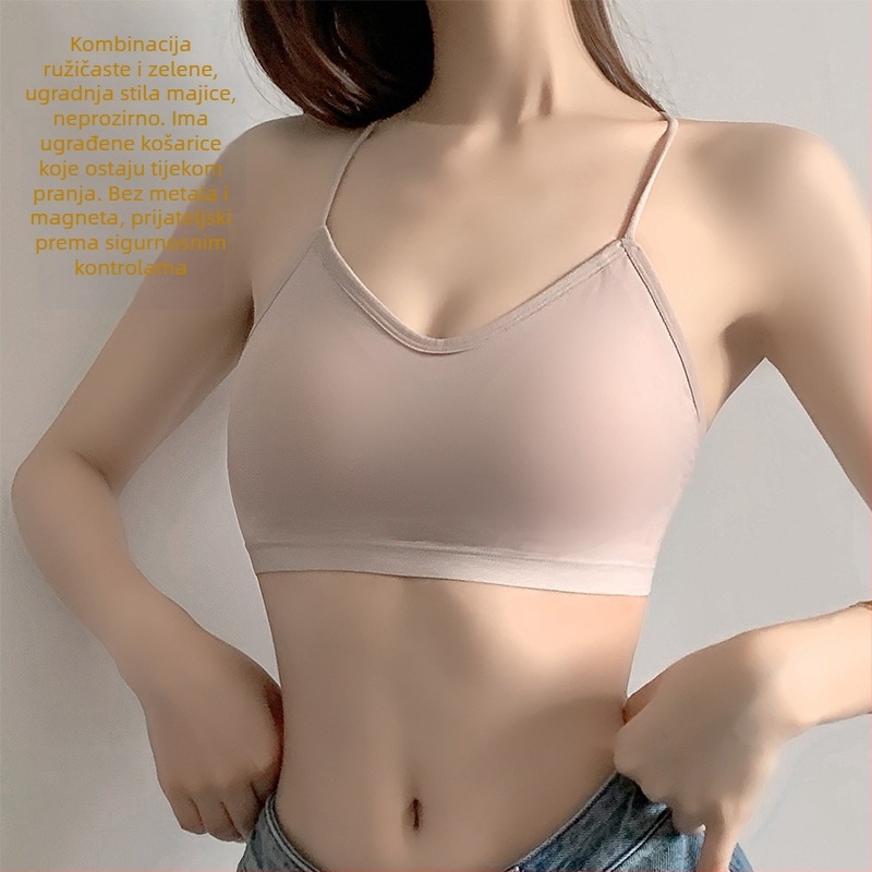 Ice Silk Backless jednodijelni grudnjak s fiksnim košaricama, prozračan, push-up; veličina košarice 3/4; oblik košarice: tanak vrh, debeo dno; tkanina Spandex (56,2% najlon, 43,8% spandex).