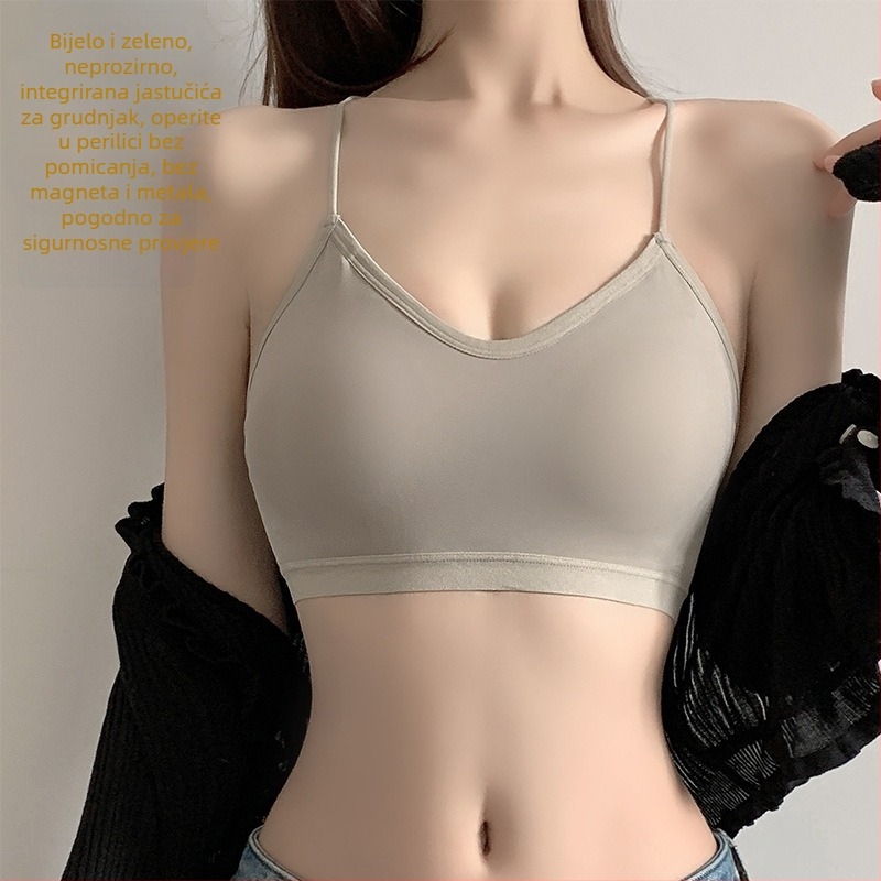 Ice Silk Backless jednodijelni grudnjak s fiksnim košaricama, prozračan, push-up; veličina košarice 3/4; oblik košarice: tanak vrh, debeo dno; tkanina Spandex (56,2% najlon, 43,8% spandex).