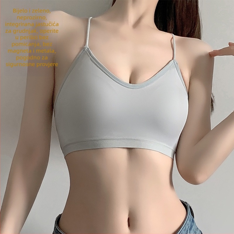 Ice Silk Backless jednodijelni grudnjak s fiksnim košaricama, prozračan, push-up; veličina košarice 3/4; oblik košarice: tanak vrh, debeo dno; tkanina Spandex (56,2% najlon, 43,8% spandex).