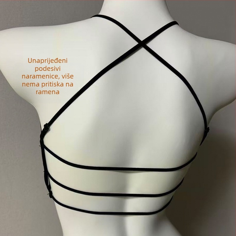 Ice Silk Backless jednodijelni grudnjak s fiksnim košaricama, prozračan, push-up; veličina košarice 3/4; oblik košarice: tanak vrh, debeo dno; tkanina Spandex (56,2% najlon, 43,8% spandex).