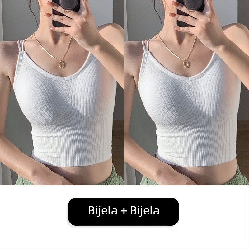 Bešiven top s križnim stražnjim dijelom i wrap dizajnom, plus veličina, s odvojivim ulošcima za prsa