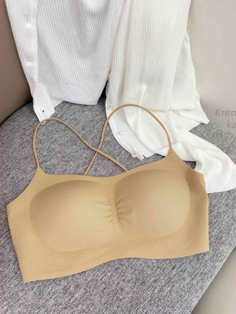 Sutien s križnim leđima, tanke naramenice, bez kostiju, push-up, prirodan dojam nude kože