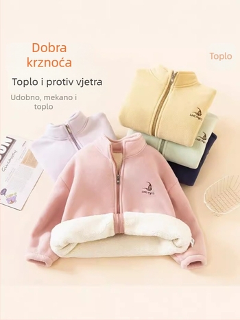 Unisex dječja zimska jakna s orijentalnim velvet sherpa i prednjim zatvaračem, za uzrast 3-8 godina