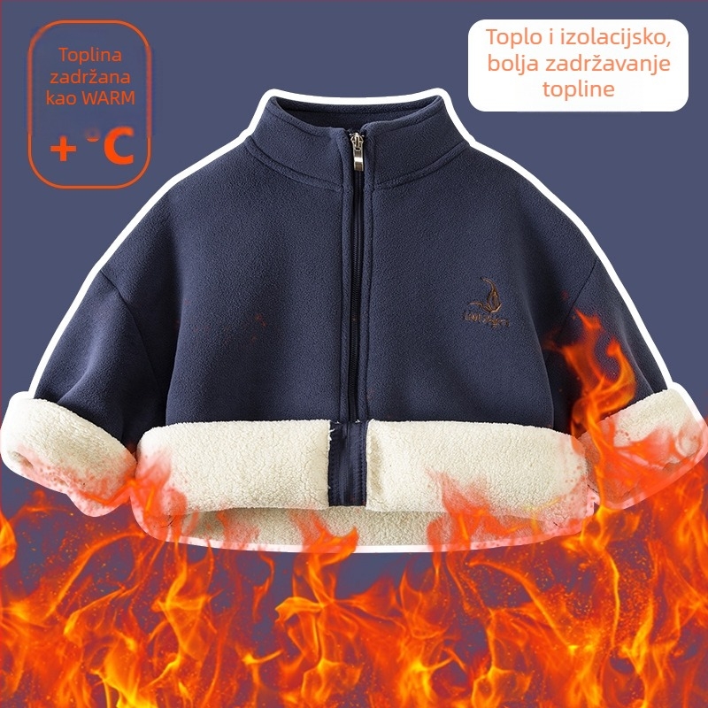 Unisex dječja zimska jakna s orijentalnim velvet sherpa i prednjim zatvaračem, za uzrast 3-8 godina