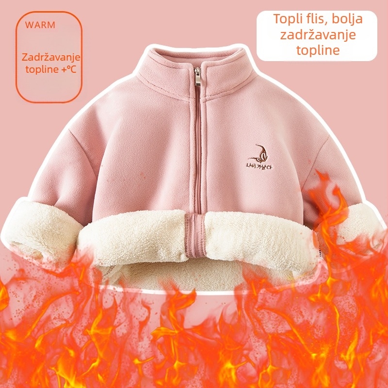 Unisex dječja zimska jakna s orijentalnim velvet sherpa i prednjim zatvaračem, za uzrast 3-8 godina