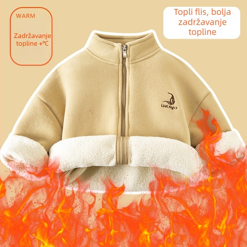 Unisex dječja zimska jakna s orijentalnim velvet sherpa i prednjim zatvaračem, za uzrast 3-8 godina