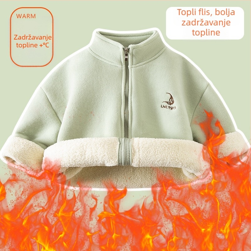 Unisex dječja zimska jakna s orijentalnim velvet sherpa i prednjim zatvaračem, za uzrast 3-8 godina