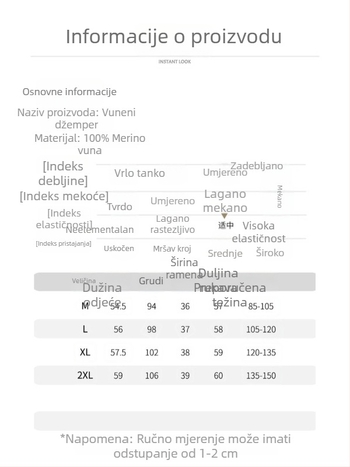 LABULL Ženski vuneni kardigan s blokovima boja, okrugli izrez, gusta pletenina, 95% vuna, elegantan stil za proljeće i jesen