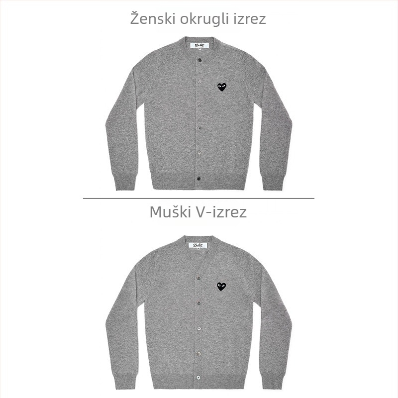 Kašmirski kardigan za parove u japanskom stilu sa motivom srca