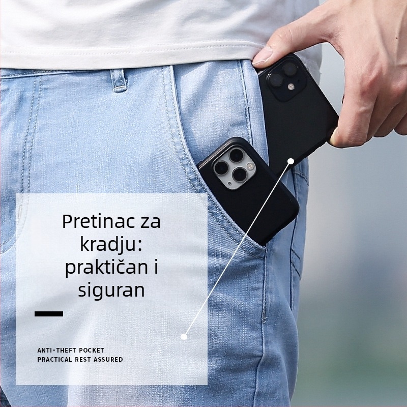 Traper kratke hlače ravnog kroja, srednji pojas, pamučna-mješavina (69.8% pamuk, 27.8% poliester, 0.6% viskoz, 1.8% elastan), oprani završetak