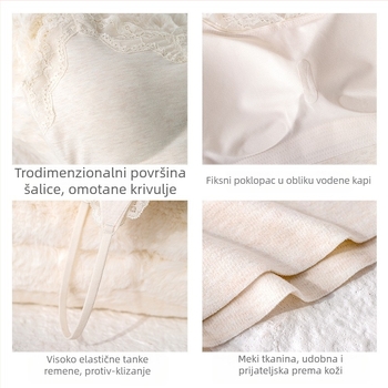 Ženski all-in-one grudnjak s čipkom | viskozni materijal, pune košarice s tankim oblikovanim košaricama, pamuk u tkanina cups, podstava viskoza, fiksne dvostruke naramenice, svestran stil