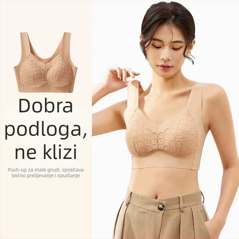 Bezšivni grudnjak s čipkastim leđima, tanke košarice, bez žice, prozračan, ljetni komad
