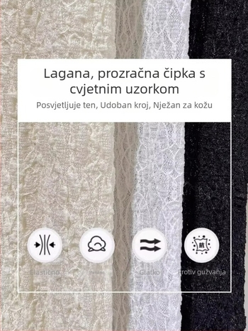 Ženska osnovna majica za jesen/zimu s čipkastim rubom, dugih rukava, slim kroj, polu-visoki ovratnik, tanki prozirni top za slojevito odijevanje, novi model 2025