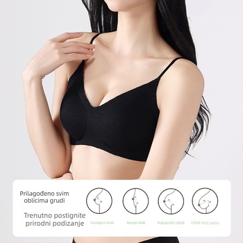 Čipkasti bralet s tankim naramenicama spaghetti, najlon tkanina, tanak oblikovan oblik modela s spužvom, stražnji zatvarač s četiri reda, fiksne dvostruke naramenice, skupljački silueta, udobno