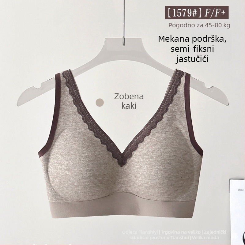 Čipkasti bešivni grudnjak sa širokim fiksnim trakama, pun cup, tanje oblikovane košarice, podstava Modal, prozračan i udoban