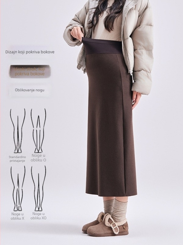 Trudnička duga haljina s A-linijom, najlon 95% + elastan 5%, bez ovratnika, bez rukava, casual japansko-korejski stil