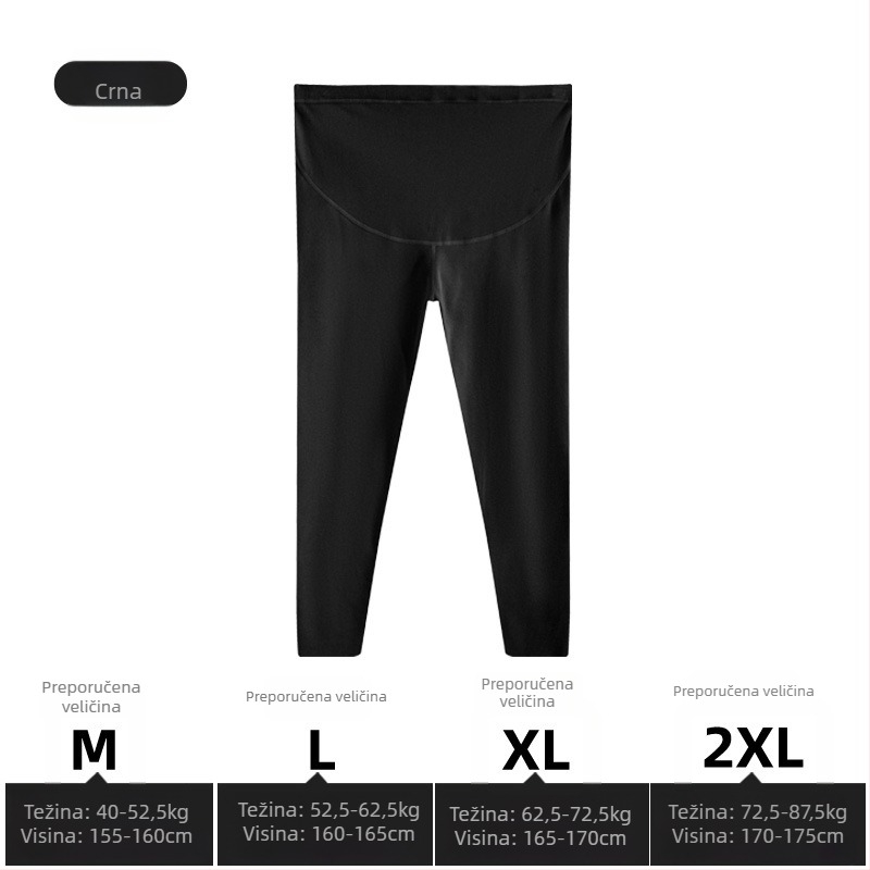 Maternitetski set za dojenje: top i hlače, dugi rukav, otvor za dojenje, pleteni materijal od poliestera i elastana