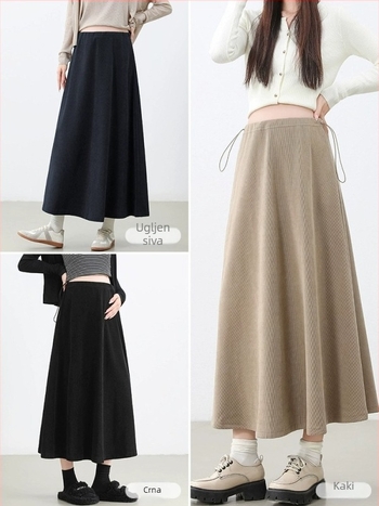 Suknja – A-linija, srednja duljina, 95% poliester 5% spandex, jesen 2025