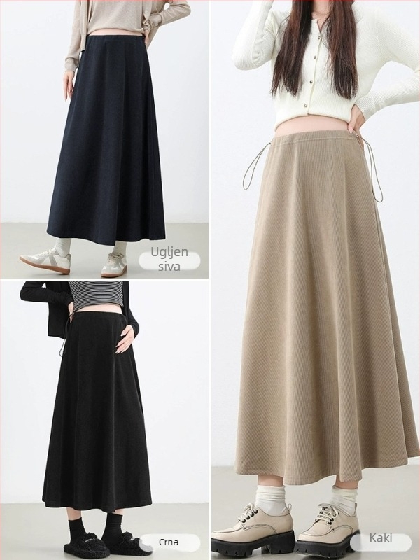 Suknja – A-linija, srednja duljina, 95% poliester 5% spandex, jesen 2025