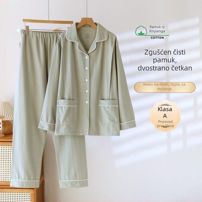 Xiyue novi set za trudnoću i dojenje od 100% pamuka, s brušenom površinom, jesen-zima, dvodijelni set
